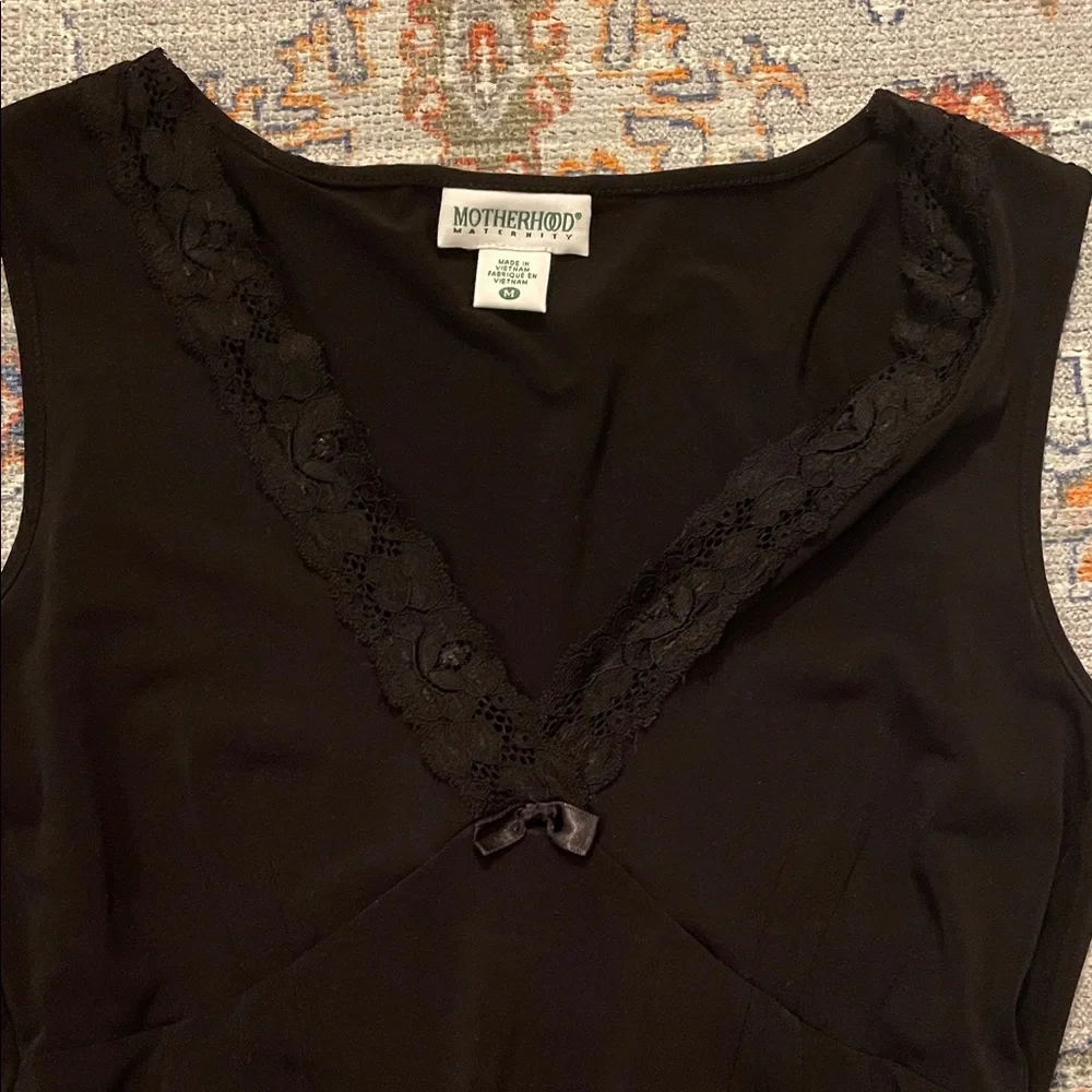 Motherhood Maternity Black Top with Lace Detail - Picture 3 of 3